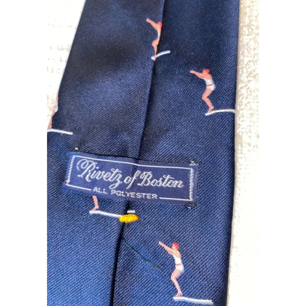 High Diver Necktie Mens OS Navy Blue Novelty Preppy Ivy Style Rivetz of‎ Boston